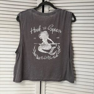Salt Life mermaid Graphic Crop Tank- Gray